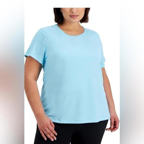 ID Ideology Women's Birdseye Mesh T-Shirt Red Size 3X Plus aquatone - Picture 11 of 14